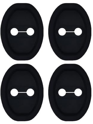 4PCS Car Door Lock Silicone Protective Pad Shock Absorbing Door Lock Decorations Car Door Lock Close Door Protective Pad for Exterior Accessories, Universal for Many Models (Black)