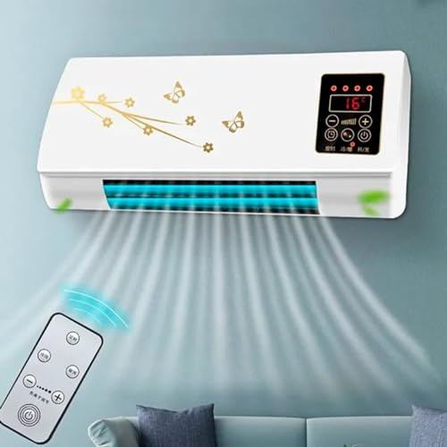 Mini Aire Acondicionado Portatil, climatiseur mural, climatisation portable, unité AC avec télécommande et synchronisation intelligente, petit climatiseur à double usage for chambre à coucher et salon