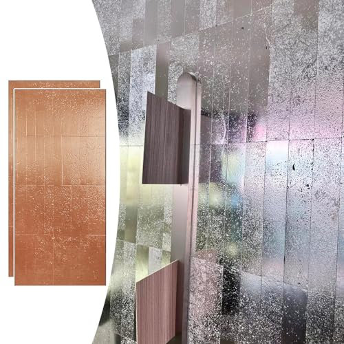 Innovz Panneau Mural Decoratif Intérieur Extérieur Panneaux Muraux Décoratifs 2 Packs, Panneaux de Revêtement en Métal Galvanisé(Orange)