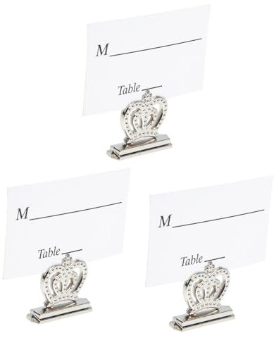 Sewroro 6stücke Fotohalter Krone Silbergraue Tischkartenhalter Für Hochzeiten Partys Und Feiern Für Tischdekoration Notizhalter