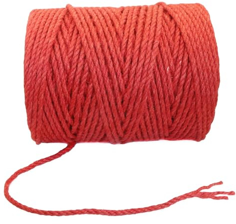 IMROPE Cuerda de yute roja de 4 mm x 100 pies, cordel para jardinería, tomate, escalada, plantas, corbata, floristería, manualidades, envoltura de regalos, decoración de embalaje