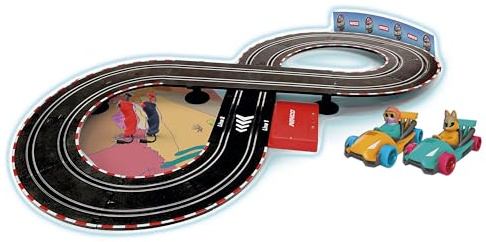 Ninco - Velokú Racers Desert Slotcar Bahn | Kompakte 2,60 m Strecke mit LED-Autos | Leuchtendes Renn-Set für Kinderzimmer ab 3 Jahren (91020)