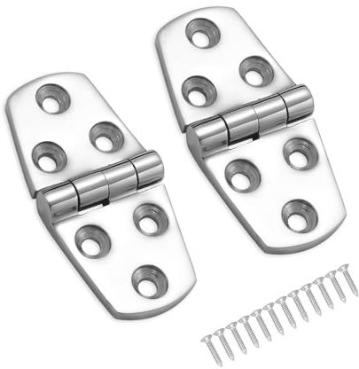 Stabile Scharniere Edelstahl Marine, 316 Edelstahl Scharniere für Boot, 7,6 x 3,8 cm, Robuste Deckschranktür-Scharniere mit Schrauben (2 Stück)