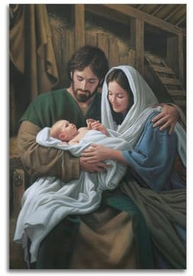 WPHSFX Poster mit katholischem Jesus Christus, Heilige Familie, dekoratives Gemälde, Leinwand, Wandposter und Kunstdruck, moderne Familienschlafzimmer-Dekoration, Poster, 50 x 75 cm