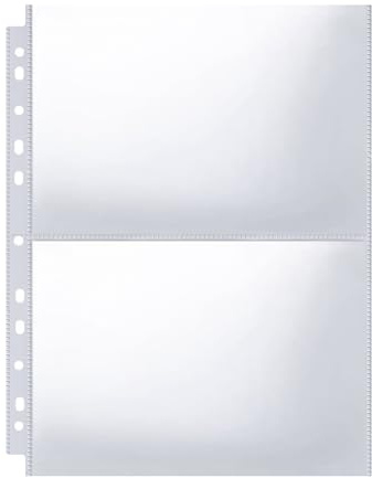 Catime 50 Pcs 200 Taschen Klarsichthüllen A4, Prospekthüllen, Verdickt 0,2mm, Postkartenhüllen Transparent, Nachfüllseiten Fotoalbum, Fotosichthüllen 11 Löcher 2/3/4 Ringbuch A5/A6 Foto