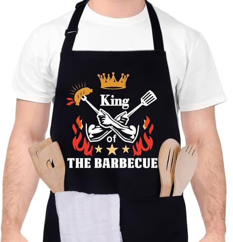 Halinuia Grembiule Cucina Uomo Donna, Grembiule Masterchef Divertenti Personalizzato, Regolabile XL, Ideale Regalo per Papà Cuoco Chef Marito, con 2 Tasche, Impermeabile