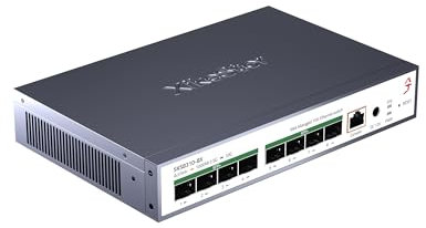 8 Port 10gbit SFP+ Netzwerk Switch, Unterstützt 1/2,5/10G-Module, 160 Gbps Bandbreite 24W, Bietet Link Aggregation VLAN/DHCP/QoS/Web/CLI, Metall mit Lüfterkühlung Verwaltungsfähig