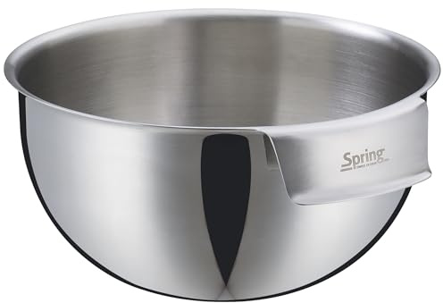Spring TOOLS Bol avec poignée Ø 22 cm | Acier inoxydable poli | Graduation intérieure pratique | Fond plat | Bol mélangeur pour la cuisine et la pâtisserie | Capacité 3,3 l/hauteur 12 cm