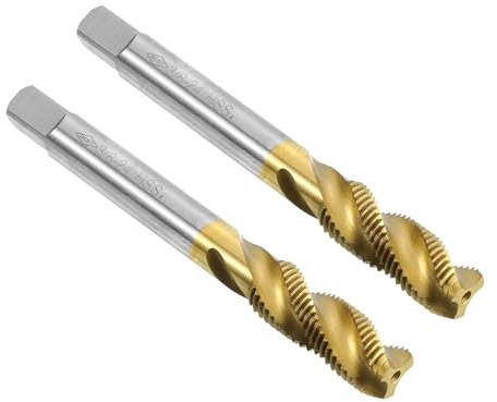 QUARKZMAN 2pcs Tarauds À Filet Hélicoïdal, 3/8-24 UNF H2 Taraudage À Vis, Revêtement Titane Acier Rapide 6542 Outils De Taraudage Pour Réparation De Machiniste