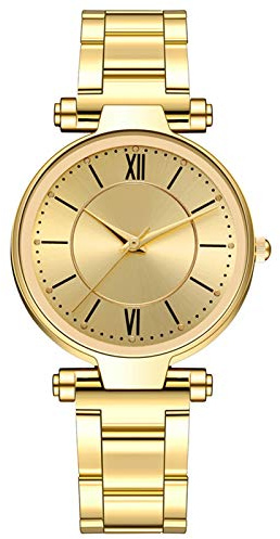 Klockor för äldre kvinnor armband analog armbandsur damklocka, Guld, En storlek
