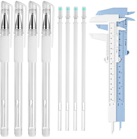 Eyebrow Mapping Kit, 4Pcs Eyebrow Microblading Marker Pens with 4 Replacement Refills and 2 Ruler, Eyebrows Makeup Position Mapping Mark Tools for Eyebrows Lip Skin