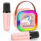 Dislocati Karaoke 2 Microfonos Inalambricos,Regalo Niña 3-12 Años Bluetooth Karaoke Infantil Juguetes para Niñas de 3-12 Años Micrófonos Inalámbricos para Cantar Regalos Cumpleaños Microphone