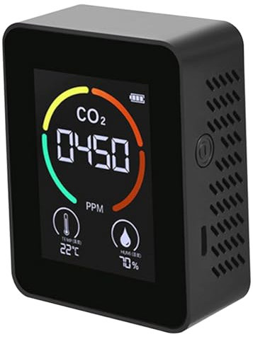 Rilevatore di anidride carbonica CO2, monitor di qualità dell'aria interna 3 in 1, metro di CO2 con allarme, tester per anidride carbonica, temperatura e umidità, per tende a coltivazione, casa, came