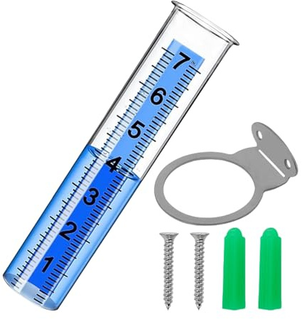 Xijobido Pluviómetro de Jardín,Herramienta de Medición de Lluvia con Precisión - Pluviómetro a Prueba de Tiempo en Tiempo Real para Patio Césped Terraza Exteriores