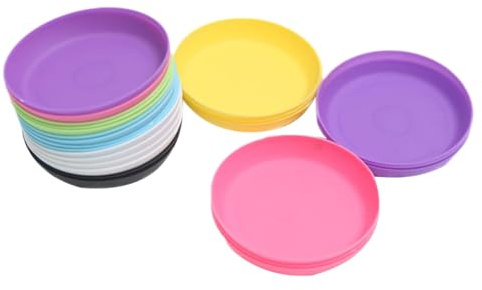 Milisten 20er Pack Pflanzenuntersetzer Rund Kunststoff, Blumentopf Untersetzer für Sukkulenten (Außen Ø 9cm, Innen Ø 7.5cm), Bunte Farbzufällige Pflanzenschalen für Innen & Balkon