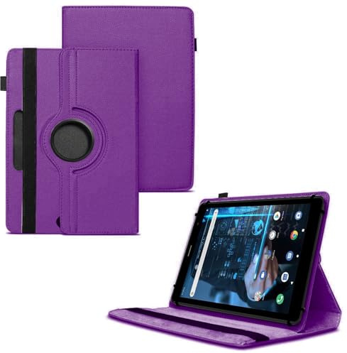 World biz 10 inch Tablet Case - Universal Stand Case Folio Cover Leather 360° Rotating Case Fits for Samsung Tab A7/A8, Tab A9 plus 11,iPad 9.7/10.2,iPad 10.9, Lenovo Tab M10, Fire HD 10 (Purple)