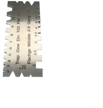 Jauge de filetage de vis, jauge d'angle de coupe, outil de mesure de tours en acier inoxydable, gabarit de travail des métaux