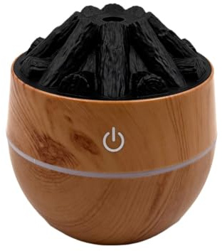 FUBESK 200 ml USB-Luftbefeuchter mit Touch-Steuerung und Holzkohle-Design, tragbar für Zuhause, Büro und Reisen