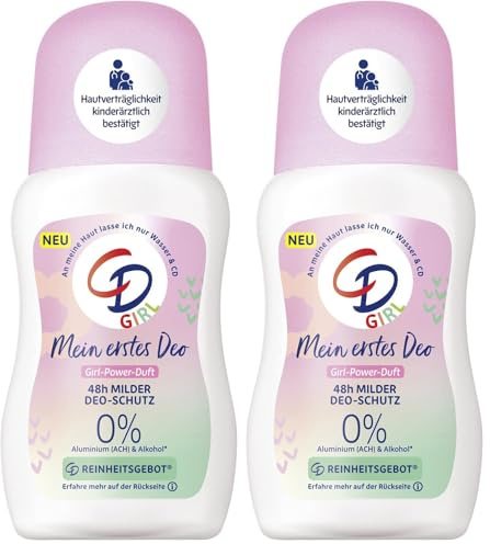 CD Girl Déodorant roll-on | Mon premier déodorant à l'extrait d'aloe vera bio | Sans sels d'aluminium | Protection durable pendant 48 h | Produit de soin végétalien | Convient aux peaux sensibles | 50
