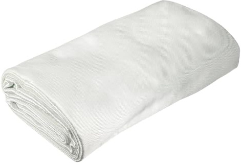QUARKZMAN Manta De Soldadura Ignífuga 304x304 cm, Tela Resistente Al Calor De Fibra De Vidrio, Manta Protectora contra Calor Y Fuego, Suministros De Protección, 0.8 mm De Grosor, Blanco
