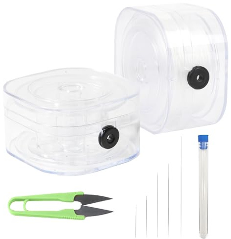 120 m Hilo Elastico para Pulseras, 0.6mm+0,8mm, Gomas para Hacer Pulseras | YALiya Hilo Elastico para Transparente, Se Puede Utilizar para Manualidades de Bricolaje y para Hacer Joyas con Cuentas