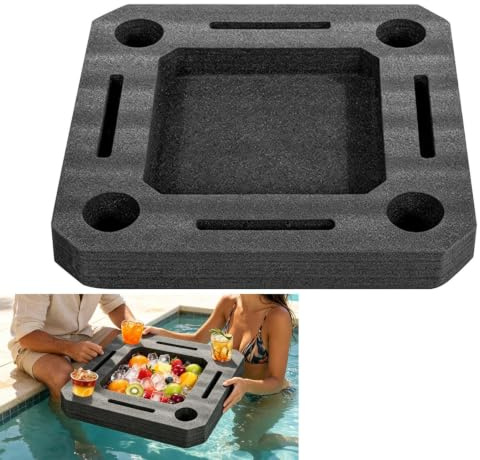 Vassoio Galleggiante per Piscina, Porta Bevande Piscina, 50cm | Vassoio Galleggiante per Piscina, Giochi Piscina Vassoio Organizer per Bevande, Frutta, Snack, Libri, Telefoni, Tablet