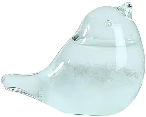 Bird-shaped Glass Barometer, Weather Predicting Weather Glass, High Borosilicate Crystal Clear Weather Forecaster, 3.15 x 3.15 x 3.54 in, Home Office Decor, Unique Tabletop Present Ornament