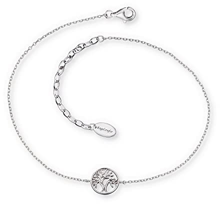 Engelsrufer Fußkettchen für Damen mit Anhänger, 925er Sterlingsilber rhodiniert, oder Edelstahl, verstellbare Länge, nickelfrei, Allergiker geeignet
