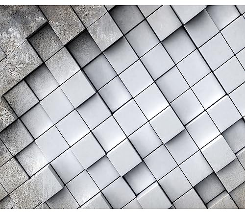 murando - Vlies Fototapete 3d Effekt 450x315cm Foto Tapete Wohnzimmer Vliestapete XXL Motivtapeten Bildtapete 3d Effekt Wand Dekoration - Abstrakt geometrisch grau optische Täuschung f-A-0321-a-a