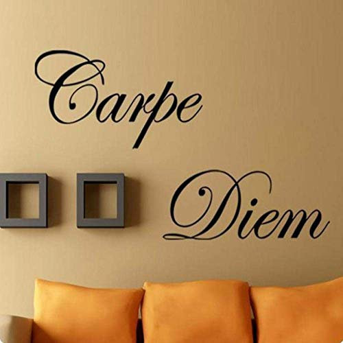 Personajes De Pvc Carpe Diem Etiqueta De La Pared Decoración Para El Hogar Calcomanías Decoración Extraíble Negro 60 * 14 Cm