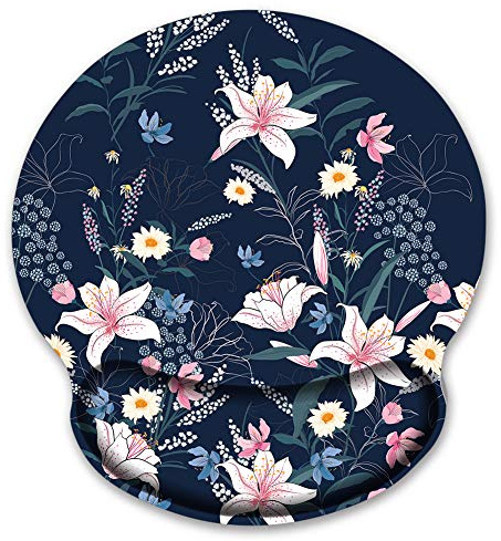AUDIMI Tapis de Souris à Motif Floral avec Repose-Poignet - Base en Caoutchouc antidérapante pour Ordinateur Portable, PC, Travail, Jeux