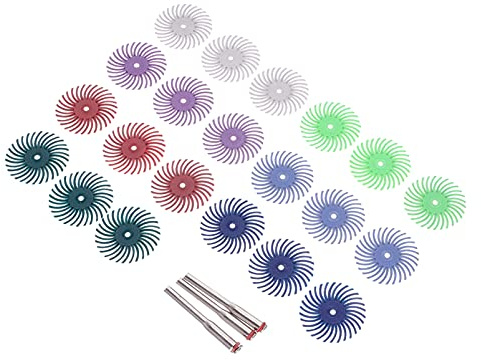 24pcs Polishing Head Mermaid Decorations Polishing Radial Bristle Disc Shaft Rotary Tool Metal Polishing Wheel Buffing Pad Grinding Head Olives to Rotate Impeller