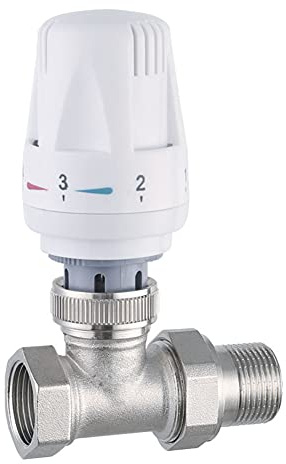 Qiumi Messing Thermostat‑Heizkörperventil gerader Typ DN15‑DN25 | Automatische Temperaturregelung, passend für Fußbodenheizung, Größen 1/2,3/4,1, DN15 DN20 DN25, robustes Messinggehäuse