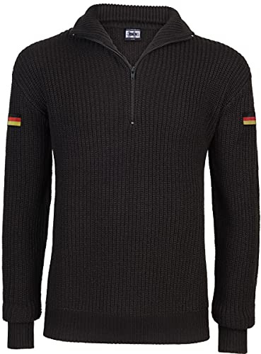 BWuM Bundeswehr Troyer MED FLAGGA BW pullover marin RV stickad rolli armétröja, svart, M