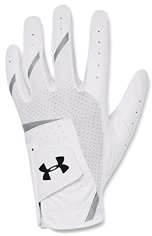 Under Armour Boys' UA Youth IsoChill Golf Gloves , White (100)/Steel , Left Hand Youth Small