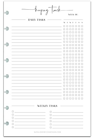 BetterNote Keeping Track Refill Pages for Discbound Notebook, Habit Tracker, Fits Disc TUL, Daily Weekly To Do, Happy Planner, ARC, Levenger Circa, Talia (Modern- 6 months, 8-Disc, 5.5x8.5)