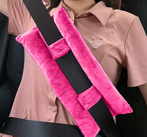 SKIYHON Seat Belt Pillow for Mastectomy Post-Surgery, Heart Surgery Recovery Support Cushion for Chest Chemo Port Pacemaker Bypass Hysterectomy Recovery Pillow (Dark Pi-nk)