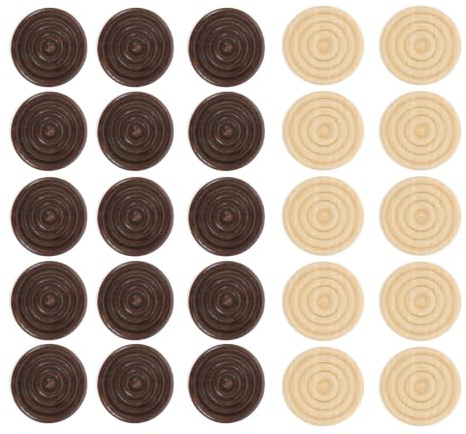 STOBOK 48pcs Wooden Checkers Game Pieces for Backgammon Round Wooden Chess Accessories Present for Beginners Polished Finish for Great Feel