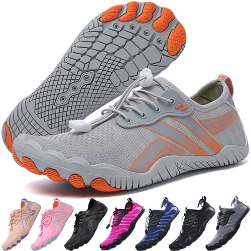 ziitop Water Shoes for Men & Women, Quick-Dry Aqua Sports Outdoor Shoes for Pool Beach Surf Yoga, Grey-1, Size 13, 14