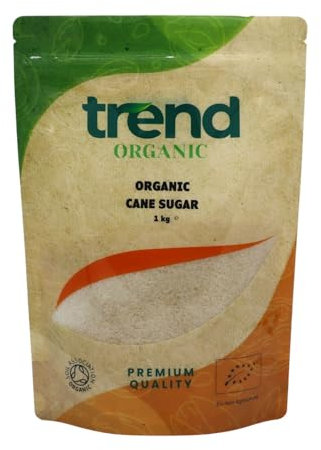 Trend Organic Cane Sugar 1kg-Ideal for Sweetening Your Culinary Creations - Certified Organic Sweetness, Pure, Unrefined, and Sustainably Sourced - Vegan, Non-GMO, No Additives, No Preservatives