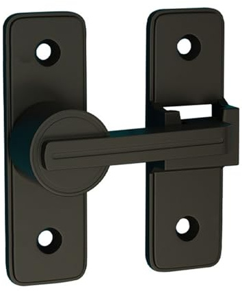 Betensh Serratura per Porta Scorrevole serrature 180 gradi Catenaccio Chiavistello Porta Serrature di Sicurezza fibbia ad angolo retto serratura a flip,Nero