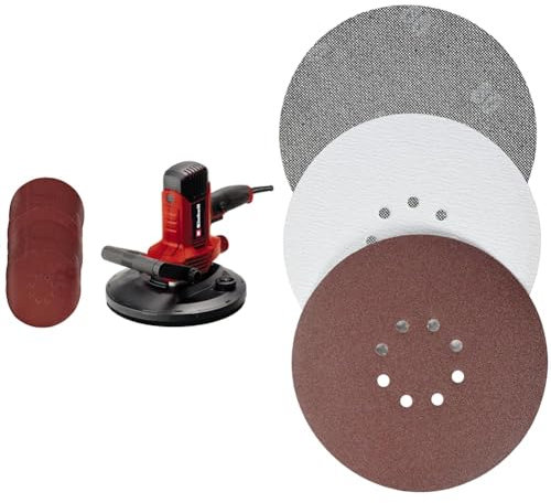 Einhell Trockenbauschleifer TC-DWS 225 (1220 W, Schleifteller mit Bürstenkranz, integrierte Staubabsaugung, inkl. 21x Ø 225 mm Schleifpapier)