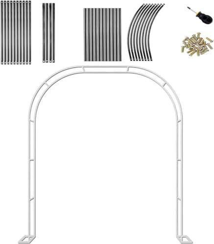 WCQSYY Arco Da Giardino in Metallo,Arco Per Rose Per Piante Rampicanti,Resistente Padiglione Da Giardino,Traliccio,Pergolati Alle Intemperie E Autoportante,Con Base,Facile Da Montare,Verde,W2.4M*H2.2M