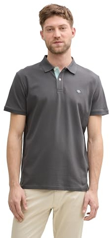 Tom Tailor Herren 1027713 Piqué Poloshirt aus Baumwolle, 10307 - Dark Shadow, XL