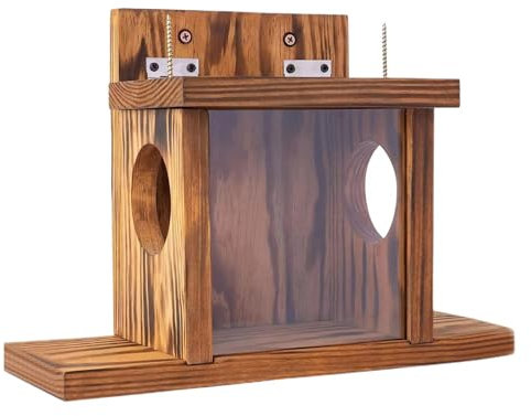 Eichhörnchen-Futterstation aus , Eichhörnchen-Futterstation, Nussspender für Eichhörnchen und Streifenhörnchen, Gartendekoration, 35,2 x 12,8 x 24 cm,