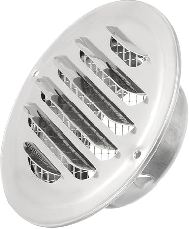 PATIKIL Soffit Vents 3.1 Inch, Stainless Steel Louvered Grille Cover Vent Flat Ducting Air Vent with Screen Mesh for HVAC Home Bathroom Office Ventilation