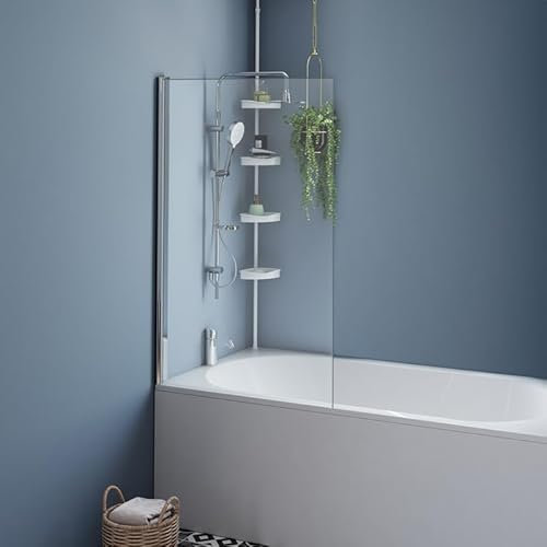 IDMarket - Badewannenabtrennung, 1 Klappe, 70 x 120 cm, mit Profil aus Aluminium, silberfarben