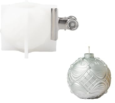 BOOWAN NICOLE Weihnachten Kugel Licht Kerze Silikon Form,Spherical Round Kerzenformen zum Gießen Set für Weihnachts Dekoration Kerzenherstellung (LZ0775)