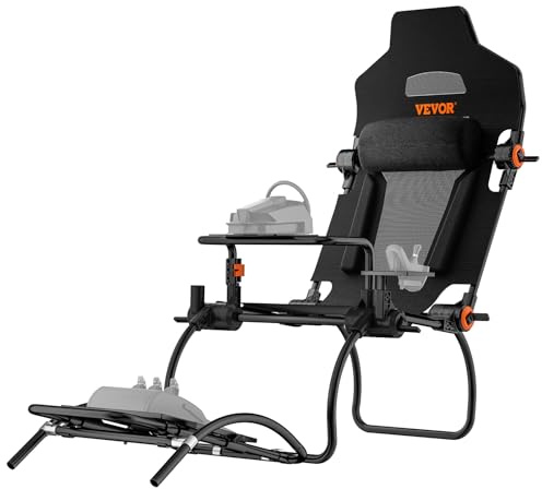 VEVOR Soporte Plegable para Volante de Carreras Cabina de Simulador de Conducción de Acero Soporte para Volante Ángulo de Pedal Ajustable para Logitech G923/G920/G29, Thrustmaster T248P, GT/Formula