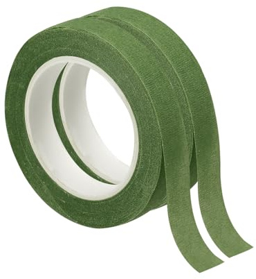 PATIKIL Blumenband 1/2 x 30 Yard / 12mm x 27m, 2er Pack Blumenwickel Klebeband für Blumenstrauß Stielumwicklung, Olive
